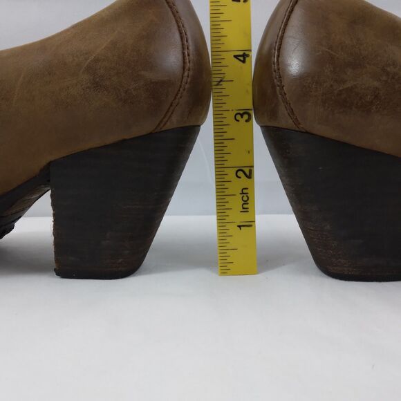 Born W81296 Gertrude Brown Leather Slip-On Bootie Heel Distressed Women's US 7 - Picture 14 of 14